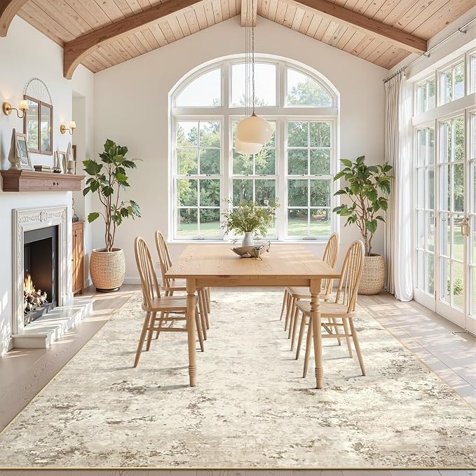 Toneed Abstract Area Rug Modern Washable Rug Soft Non Slip Rug Low Pile - Image 2