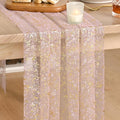 Artoid Mode 3PC Gold Gauze Pink Table Runner 120 Inch 10FT, Glitter Metallic by ArtoidMode