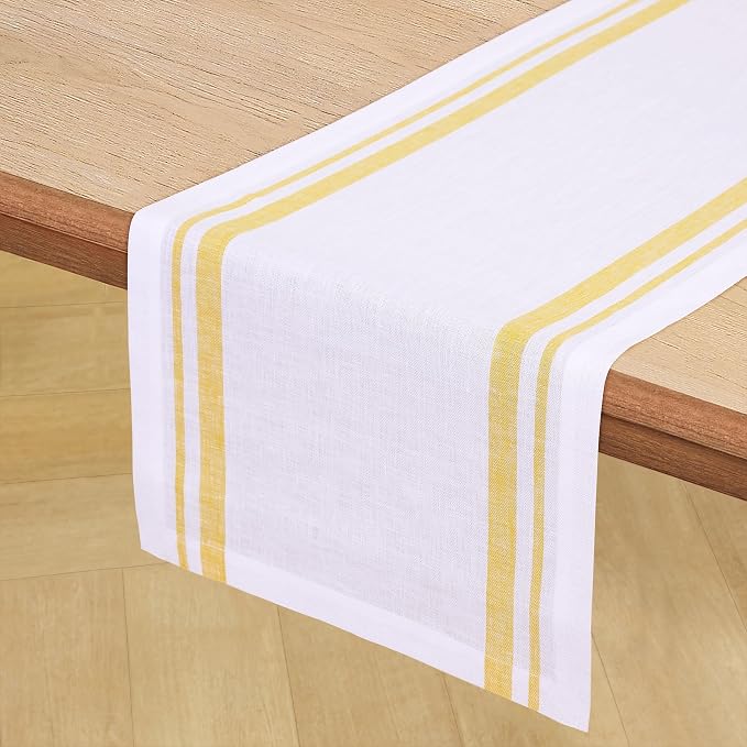 Solino Home 100% Linen Table Runner, 14 x 156 in, mitered corners | Pure Linen - Image 2