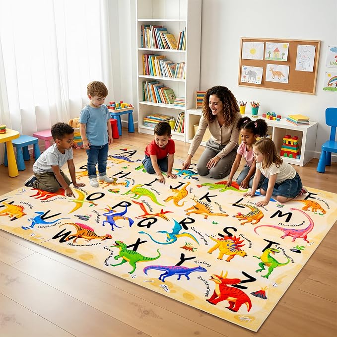 4x6 ABC Classroom Rug for Kids Playroom, Alphabet Rug - Image 3