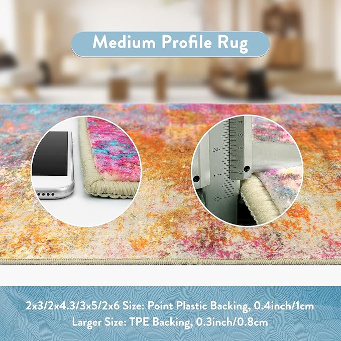 Lahome Kitchen Rugs, 2x4 Washable Rug - Image 5