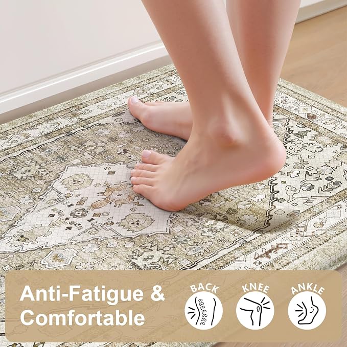 Collive Farmhouse Anti Fatigue Kitchen Mat, Cushioned Kitchen Rug Sets of 2 - Image 3