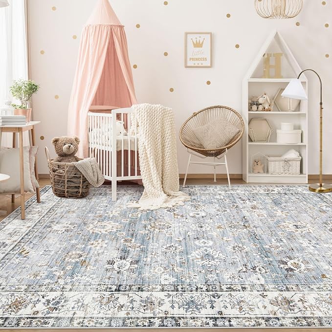 XLUEZ Area Rug 6x9 Living Room Rug, Machine Washable Vintage Distressed Boho - Image 3