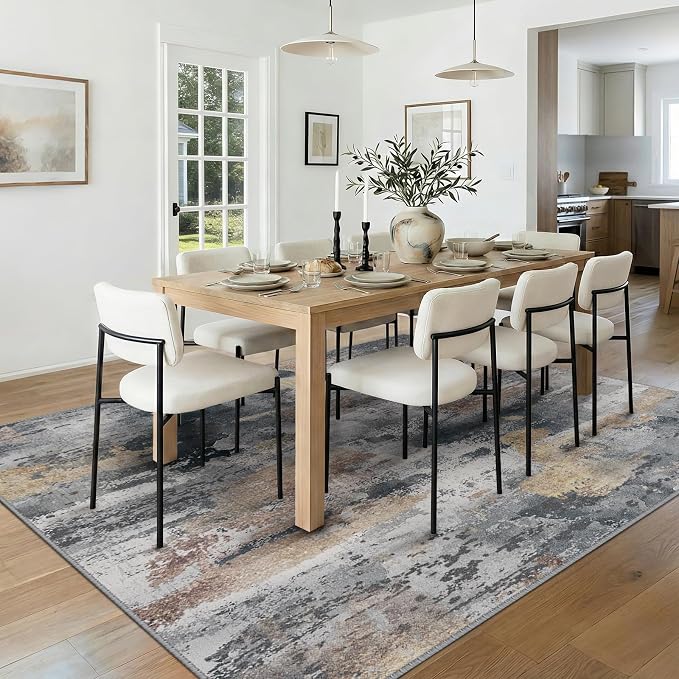 RELEANY Washable Area Rugs 5'x7' Non-Slip Modern Abstract Soft - Image 2