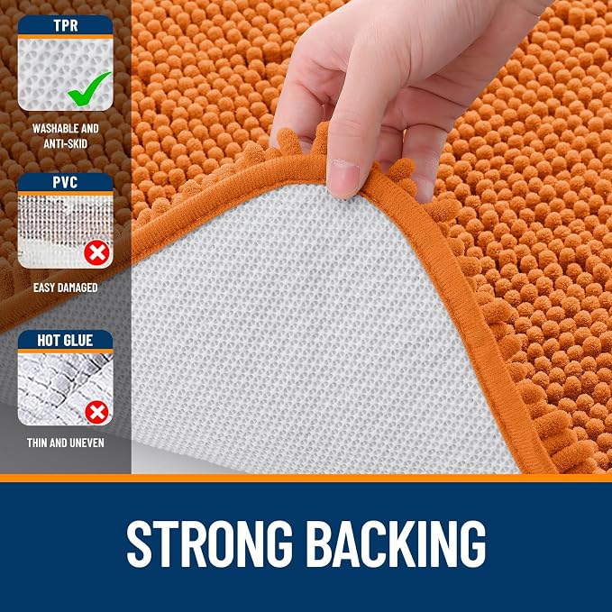 OLANLY Large Bathroom Rugs 40x32, Extra Soft Absorbent Chenille Bath Rugs - Image 6