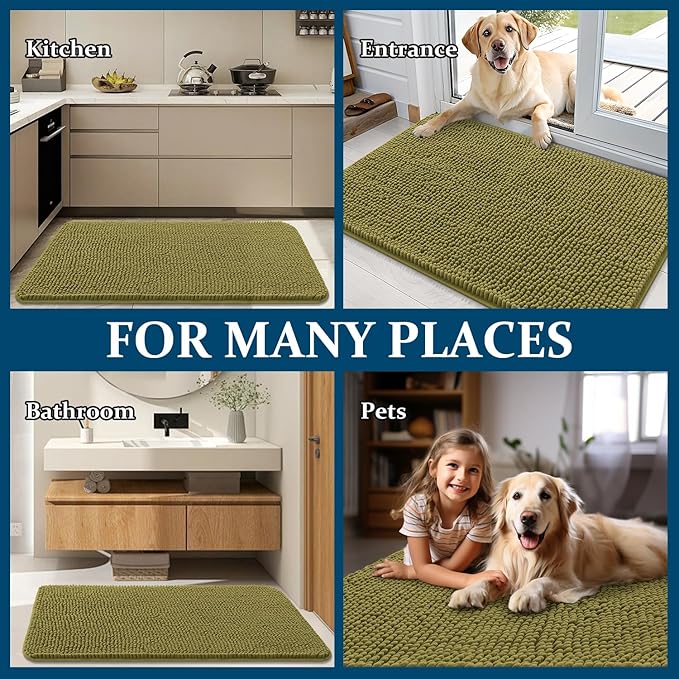 OLANLY Dog Door Mat for Muddy Paws 70x35, Absorbs Moisture and Dirt, Absorbent - Image 8