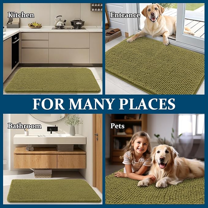 OLANLY Dog Door Mat for Muddy Paws 34x21, Absorbs Moisture and Dirt, Absorbent - Image 8