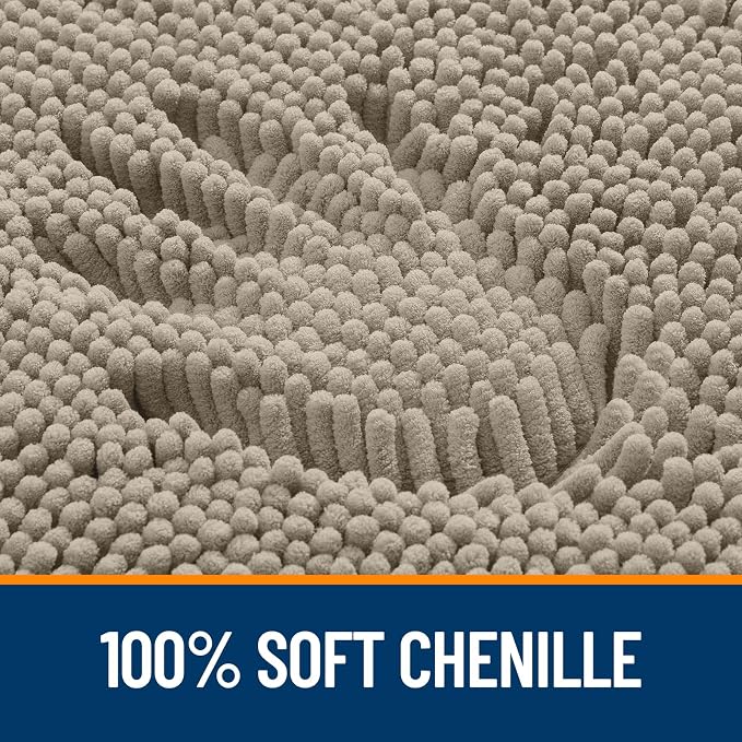 OLANLY Bathroom Rugs 35x24, Extra Soft Absorbent Chenille Bath Rugs, Rubber - Image 3