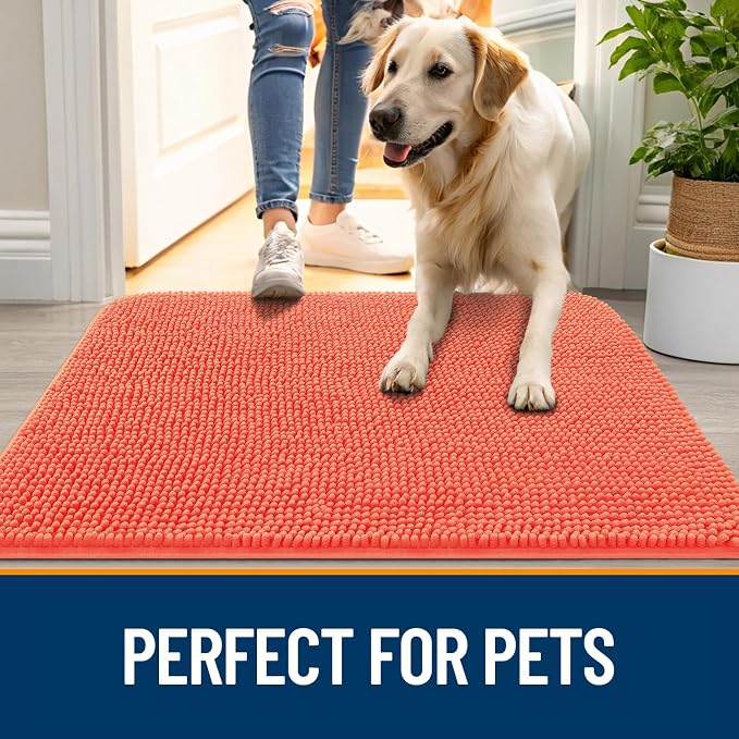 OLANLY Dog Door Mat for Muddy Paws 30x20, Absorbs Moisture and Dirt, Absorbent - Image 6