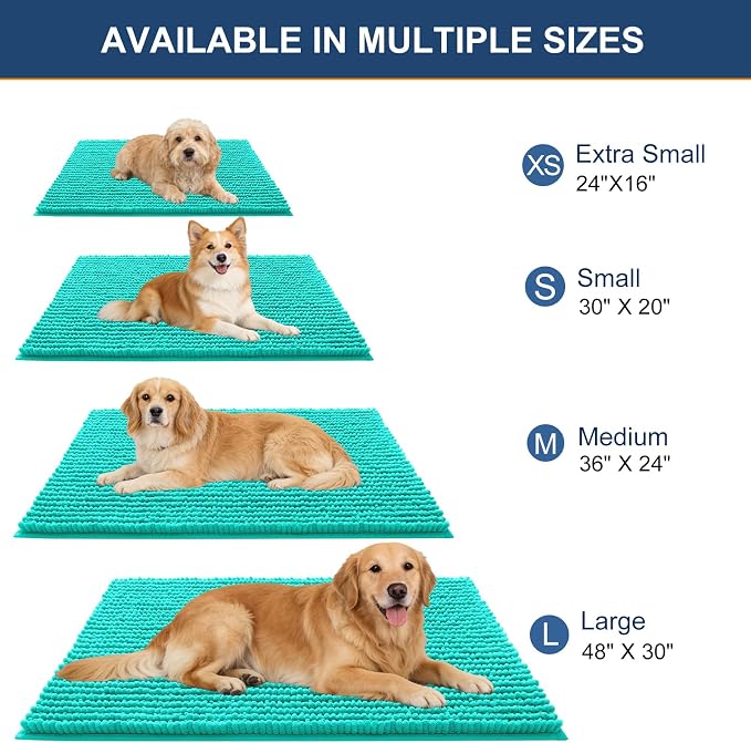 OLANLY Dog Door Mat for Muddy Paws 36x24, Ultra Absorbent Chenille Mud Doormat - Image 2