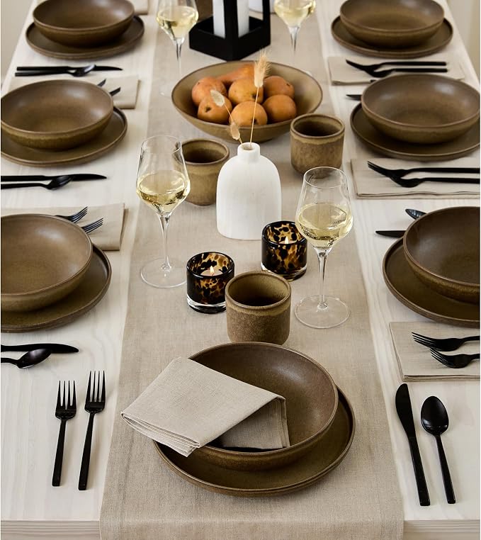 Solino Home 100% Pure Linen Table Runner Natural Woven, Fete 14 x 60 in | Table - Image 5