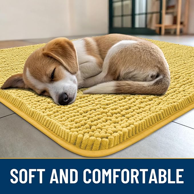 Smiry Dog Door Mat for Muddy Paws 24x16, Absorbent Dirt Trapper, Non-Slip - Image 2