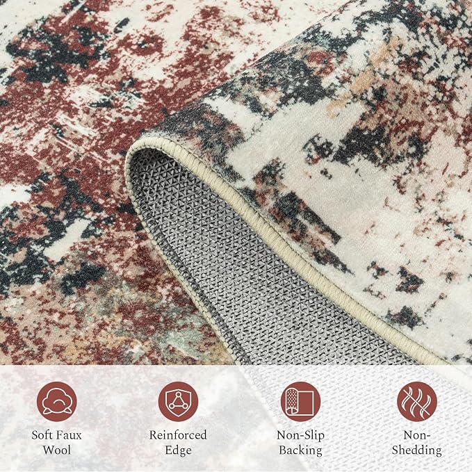 Rugflix 8x10 Area Rugs for Living Room, Washable Large Rug Stain-Resistant Low - Image 7