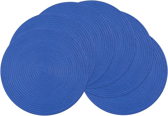 SHACOS Round Placemats Set of 6 Washable 15 inch Round Table Mats Cotton by SHACOS
