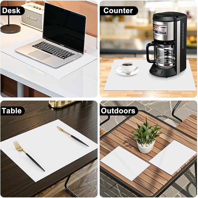 Faux Leather Heat Resistant Placemats 4 Packs, Waterproof Wipeable Dining PU - Image 9