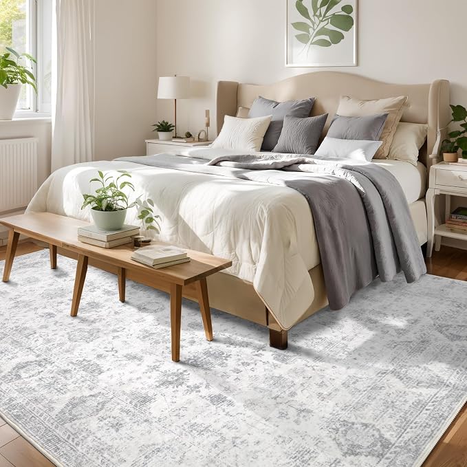 Washable 8×10 Area Rug for Living Room, Vintage Floral Rug Soft Non Slip Stain - Image 2