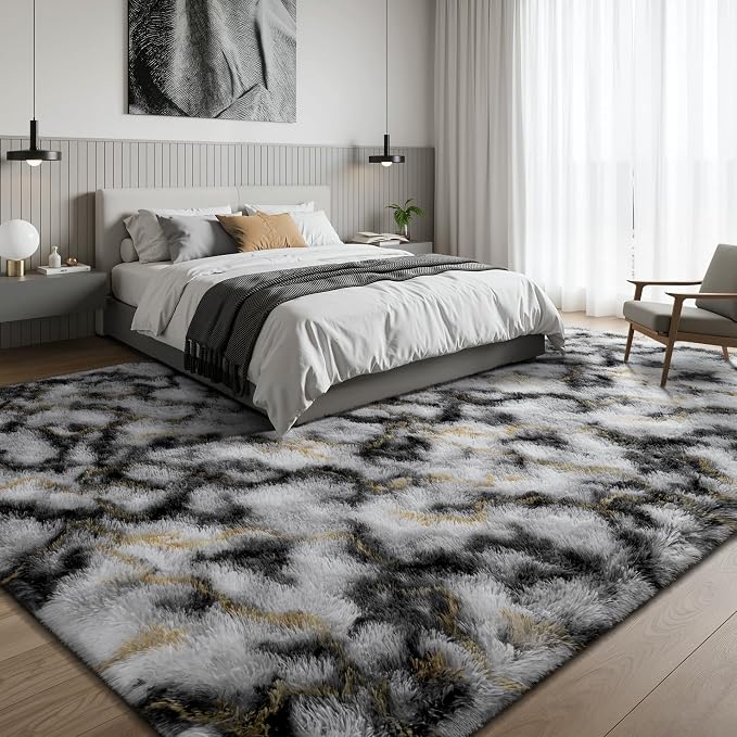Deerhoo Shag Area Rug, 4 X 6 Tie-Dyed Plush Fuzzy Rugs - Image 3