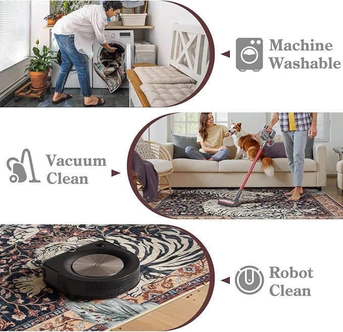 Moynesa Tiger Washable Area Rug, Boho 6x9 Rug - Image 4