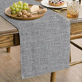Q&J Fabric Co. Linen-Textured Table Runner 1 Pack 13x72 Inch Charcoal Grey | by QJFabricCO
