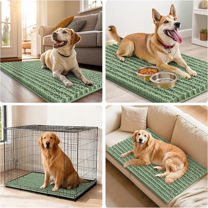 Smiry Dog Door Mat for Muddy Paws 36x24, Absorbent Dirt Trapper, Non-Slip - Image 7