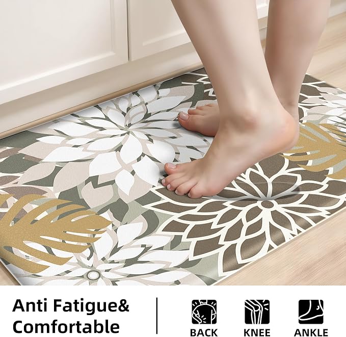 Kitchen Mats for Floor 2PCS Cushioned Anti Fatigue Kitchen Mats Waterproof Non - Image 4