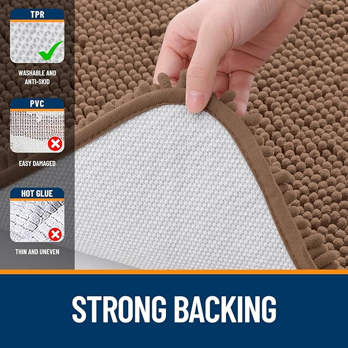 OLANLY Large Bathroom Rugs 40x24, Extra Soft Absorbent Chenille Bath Rugs - Image 6