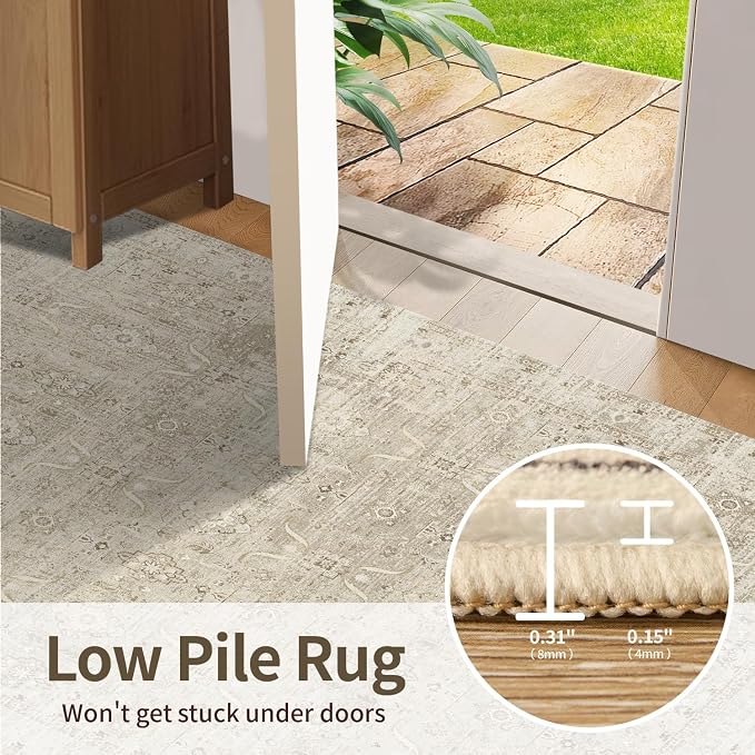 Rugxara 6x9 Area Rugs for Living Room Bedroom, Vintage Floral Retro Boho Non - Image 8