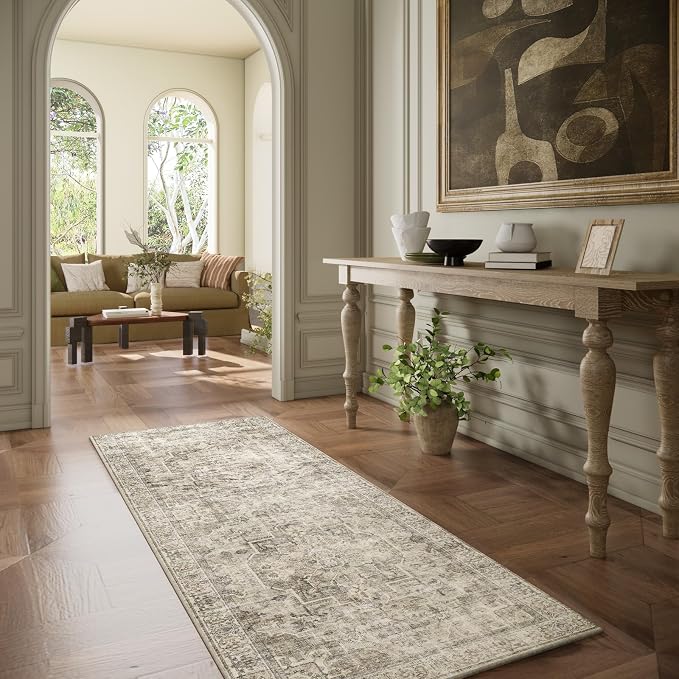 Machine Washable Kitchen Runner Rugs: 2'x6' Hallway Rug Non Slip Low Pile Stain - Image 5