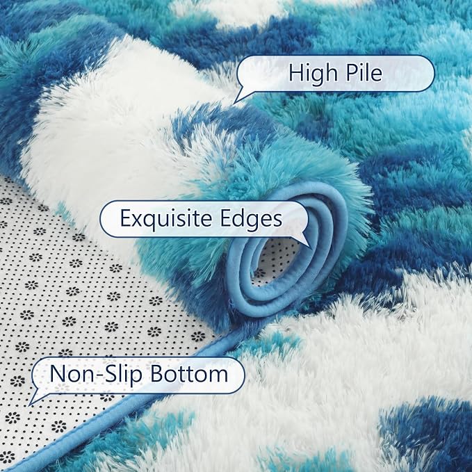 AROGAN Soft Fuzzy Kids Rugs for Girls Room Playroom 8x10 Feet, Fluffy Cute - Image 6