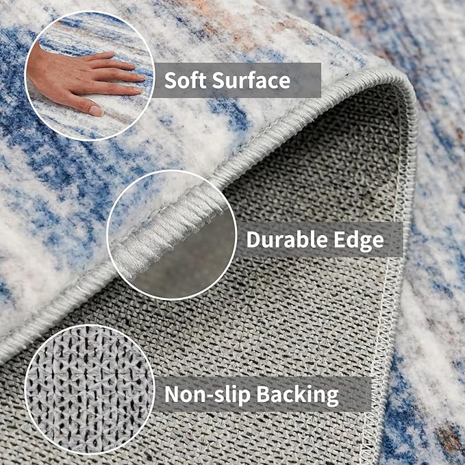 4x5 Area Rugs for Entryway Washable: Easy-to-Clean Rug for Office Kitchen - Image 5