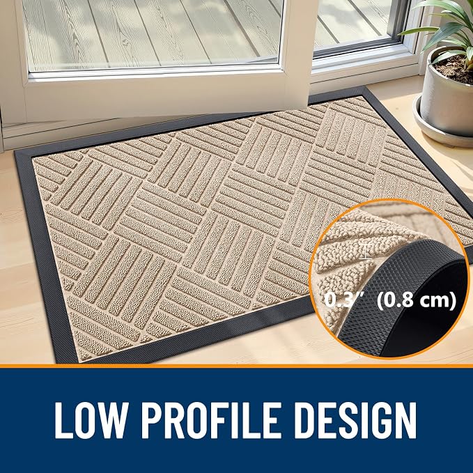 OLANLY Front Door Mat Outside Entrance 47x32, Heavy Duty Sturdy Natural Rubber - Image 4