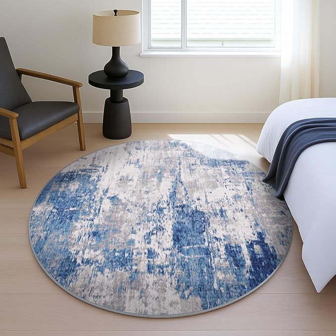 RELEANY Washable Area Rugs 4ft Non-Slip Modern Abstract Soft - Image 2