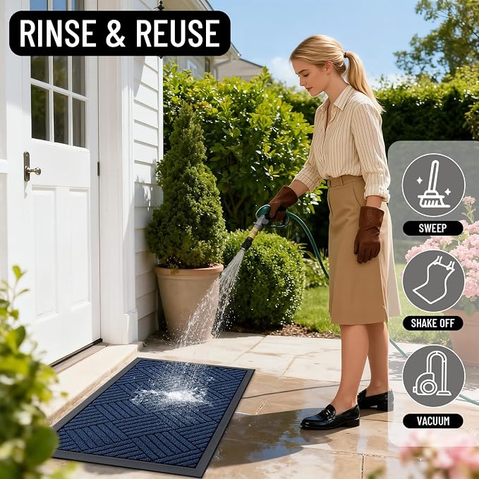 OLANLY Front Door Mat Outside Entrance 71x23, Heavy Duty Sturdy Natural Rubber - Image 7