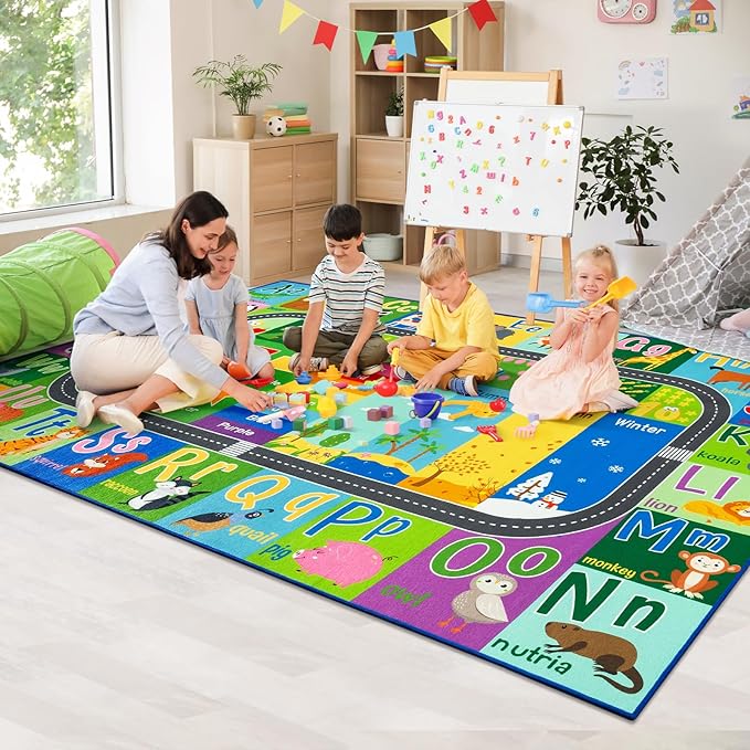 HOMORE Kids Rug, 7x10 ABC Rugs for Playroom Educational Rug for Childerns by Homore