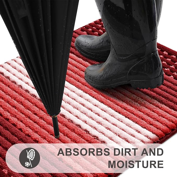 Kitinjoy Indoor Outdoor Door Mat, 47x17 Non-Slip Absorbent Dirt Trapper - Image 2