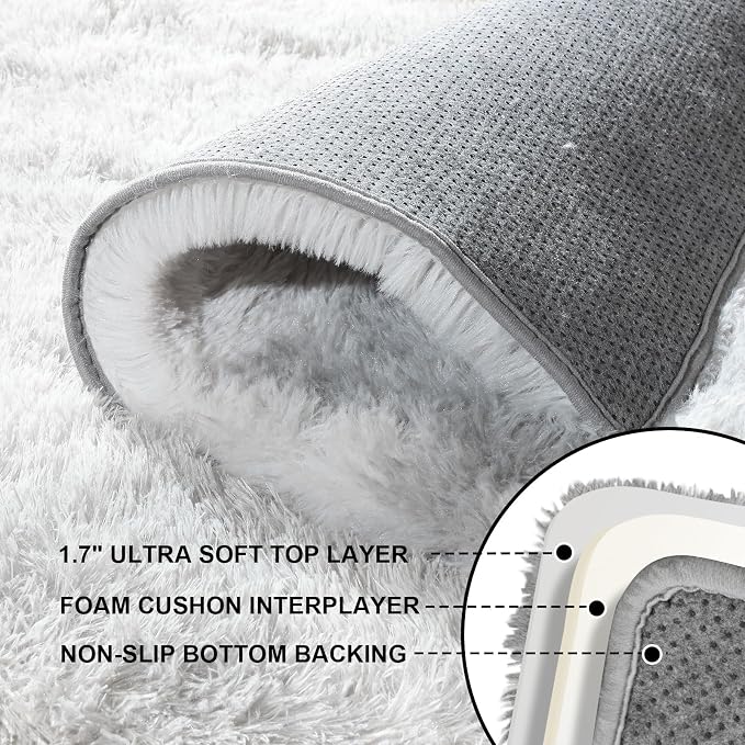 4x6 Rugs for Bedroom, Fluffy Area Rugs for Living Room, Small Fuzzy Shag Soft - Image 3