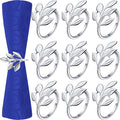 Hotop Set of 250 Leaf Napkin Rings Silver Metal Napkin Rings Holders Bulk by HOTOP
