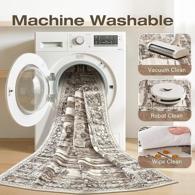 Washable 9x12 Area Rug for Living Room & Dining Room - Image 2