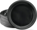 PLASTICPRO 200 PCS Black Plastic Plates Light Weight 10'' Inch Plastic Dinner by PLASTICPRO