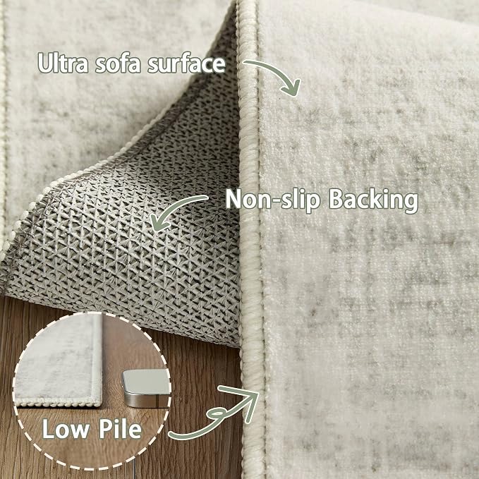 Latte&Fog Washable 2x3 Entryway Rug, Vintage Ivory Area Rugs - Image 7
