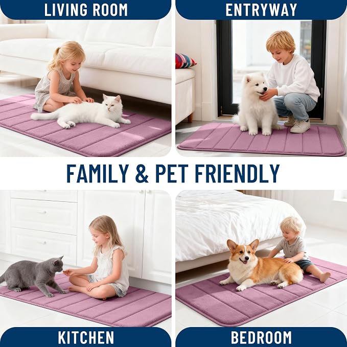 OLANLY Memory Foam Bath Mat 40x24, Super Soft Absorbent Bathroom Rugs, Quick Dry - Image 9
