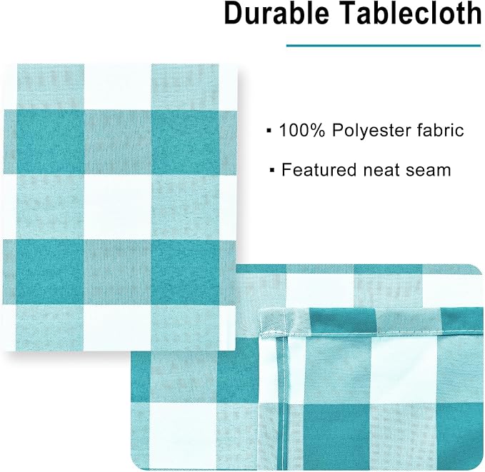 Checkered Tablecloth Square, 70 x 70 Inch - Image 3