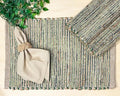 Natural Jute & Green Placemats, 13x19 Inch Dining Table Placemats by ChardinHome