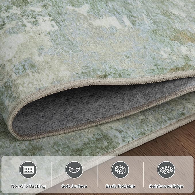 6x9 Area Rugs for Living Room Rug Washable: Modern Rug for Dining Room Bedroom - Image 4