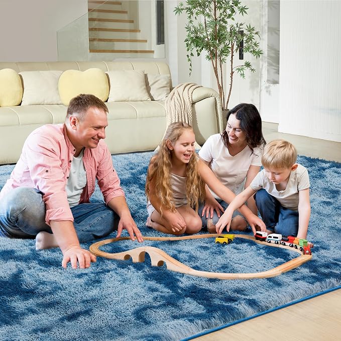 Ultra Soft Rug for Living Room, 6X9 Fluffy Shag Area Rug for Bedroom, Modern - Image 2