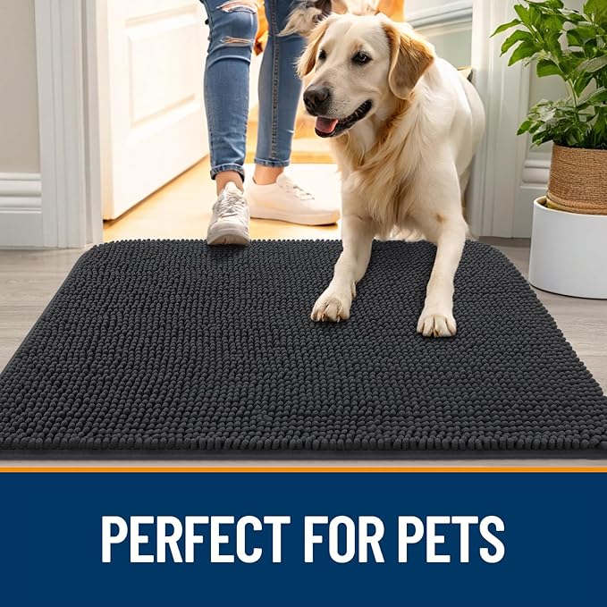 OLANLY Dog Door Mat for Muddy Paws 59x35, Absorbs Moisture and Dirt, Absorbent - Image 6