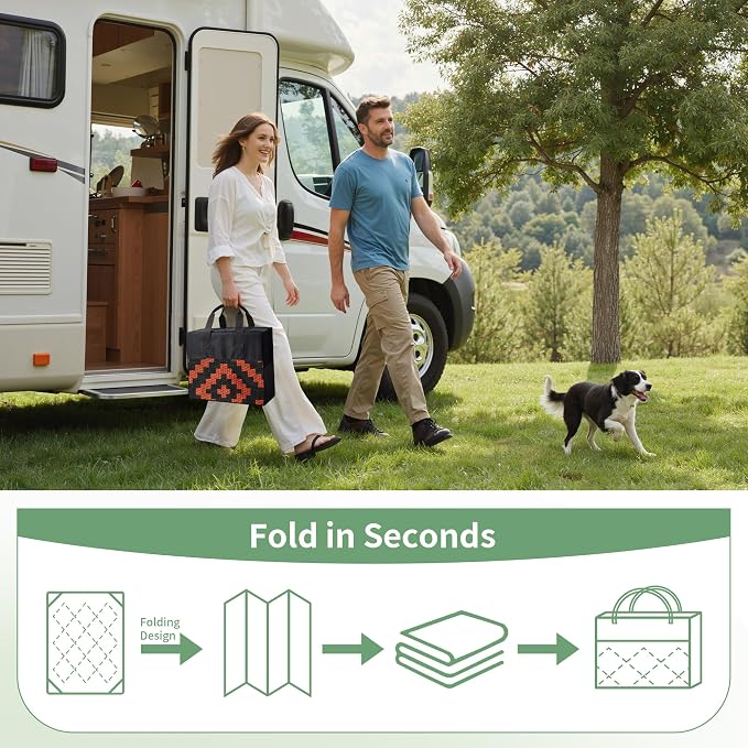 GENIMO Outdoor Rug for Patio, Waterproof Halloween RV Camping Mat Lightweight - Image 6