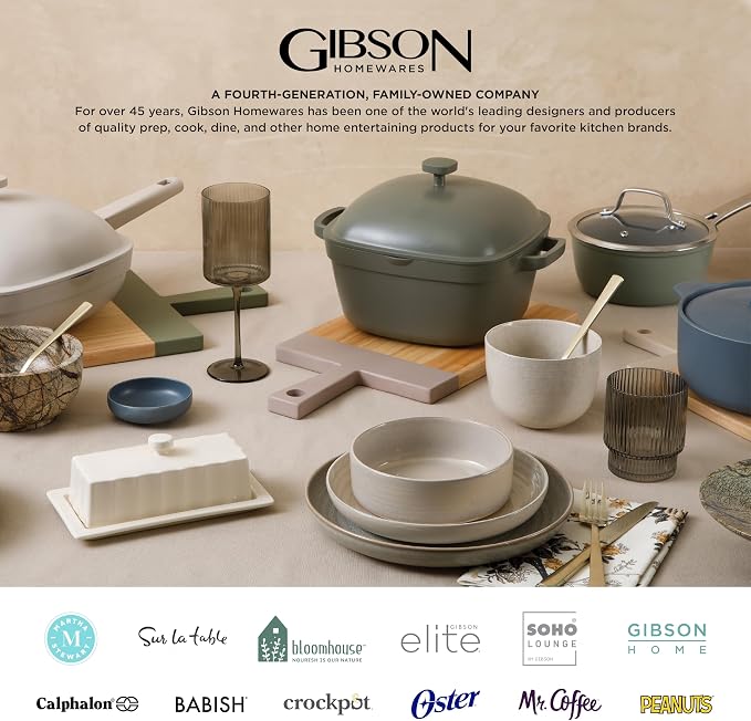 Gibson Home Rockaway Dinnerware, Teal Matte, Service - Image 2