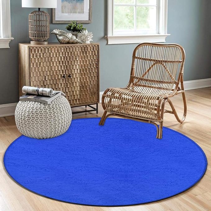 Machine Washable Modern Round Area Rug, Room Sofa Yoga Soft Round Carpet - Image 4