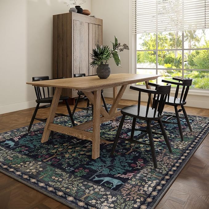 8x10 Area Rugs for Living Room: Washable Bedroom Rug Vintage Area Rug Stain - Image 6